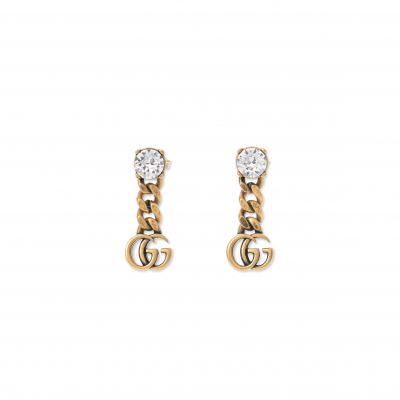 GUCCI CRYSTAL DOUBLE G EARRINGS 645683